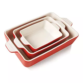 Ceramic Bakeware Set, Rectangular Baking Dish Lasagna P...