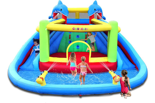 Tobogan Acuatico Inflable Casa Rebote Integrada Piscina Agua