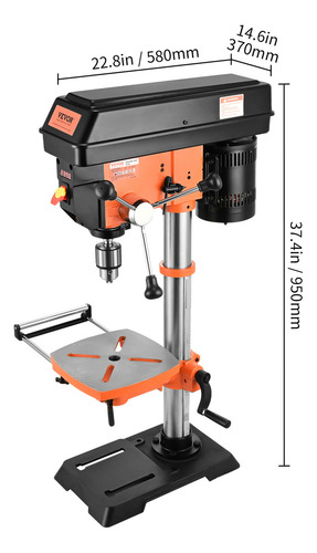 Vevor Taladro De Mesa De 12 Pulgadas, 5 Amperios 120 V