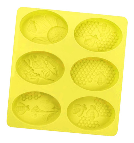 Moldes De Silicona Para Jabón En Forma De Abeja Amarillo