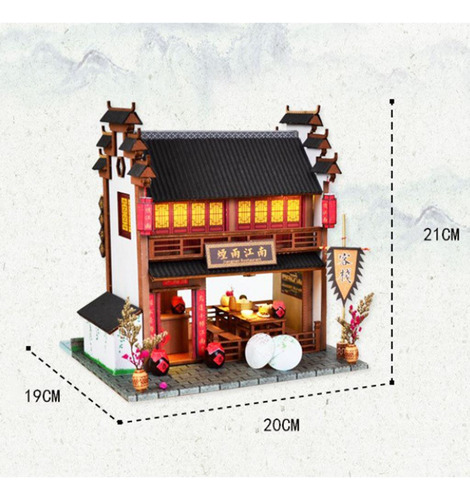 1:24 Casa De En Miniatura De Con Muebles Y Accesorios Led