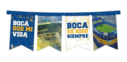 Banderin De Carton Boca Juniors Feliz Cumpleaños