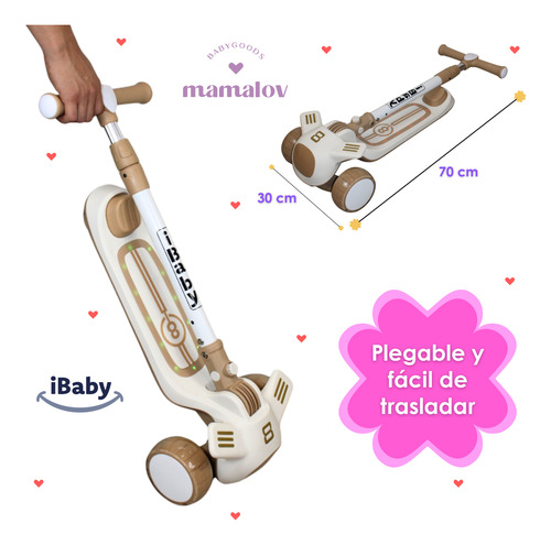 Scooter 2 En 1 Con Asiento Y Música Ibaby Cullinam 2-12 Años