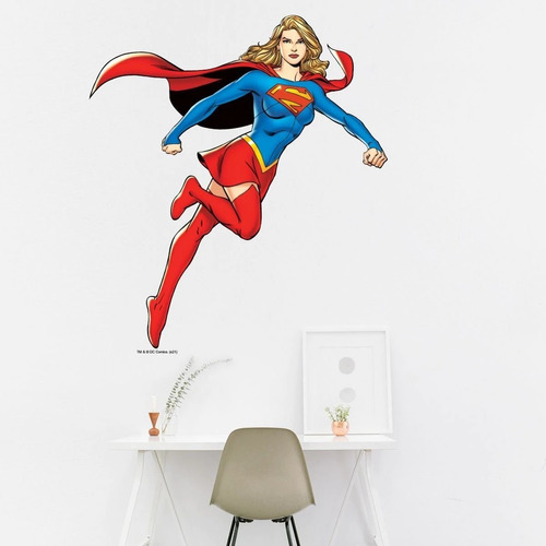 Vinilo Adhesivo Pared Supergirl Super Chica 98cm Full Color