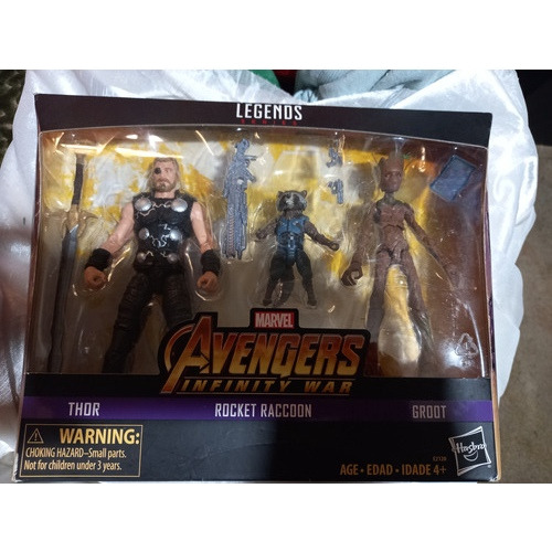 Marvel Legends Avengers Thor, Rocket Y Groot (Usado)