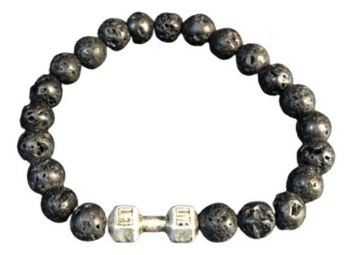 Pulseira De Pedra Vulcânica Presente Com Halter Masculina