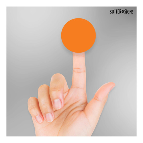 Rollo De Etiquetas Adhesivas En Punto, Naranja Neón, 300 Uds