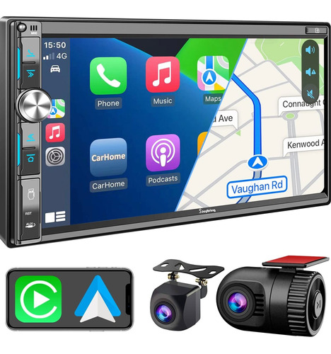 Estereo Vehiculo Doble Din Camara Salpicadero Para Auto