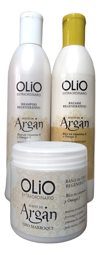Kit Shampoo + Balsam + Baño De Crema Aceite Argán Olio Ads
