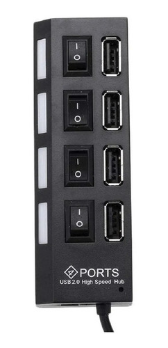 Imagen 2 de 7 de Hub Usb 4 Puertos Extensión Multipuerto Usb Switch On/off