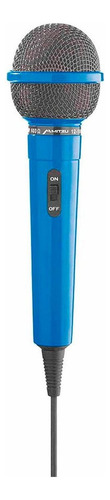 Micrófono Alámbrico Unidireccional Con Adaptador 12-1005 Color Azul marino