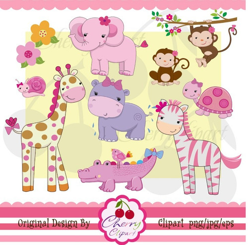 Kit Imprimible Animalitos Safari Imagenes Clipart Cod442