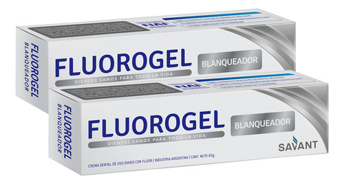 Blanqueador Dental Fluorogel Blanqueador Menta 60g X 2 Und