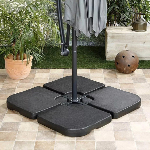 Ombrelone Guarda Sol P Praia E Jardim 3 Metros Com Base 60l Cor Laranja-escuro Lisa