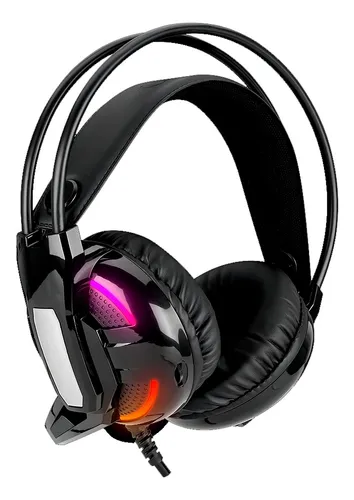 comprar Headphone Com Microfone Over-ear Gamer Luz Rgb Preto Usb P2