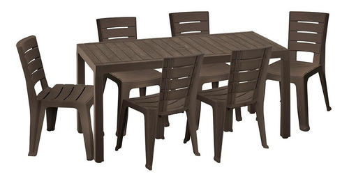 Comedor Familiar Barú Rimax (1 Mesa + 6 Sillas Sin Brazos)