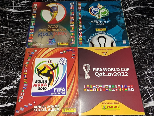 Álbumes Lleno Mundial Fifa Qatar 2002+2006+2010+2022 Futbol