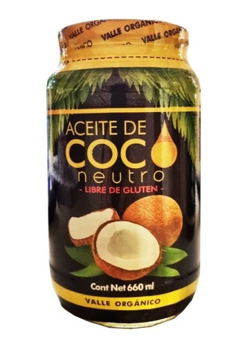 Aceite De Coco Neutro Valle Organico X660 Ml Sin Tacc