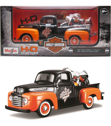 1948 Ford F-1 Pickup + 1958 Flh Duo Glide Harley Maisto 1/24