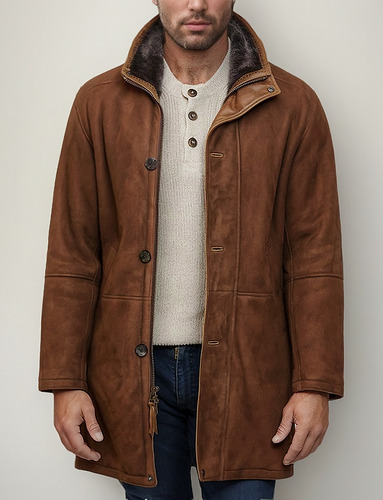 Chaqueta Con Cremallera Simple De Longitud Media Para Hombre