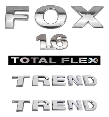 Emblemas Fox 1.6 + Total Flex + Laterais Trend - 2010 À 2014