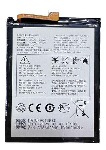 Ba-ter-ia Tlp038d1 P/ Celular Tec Toy Tectoy On Origin