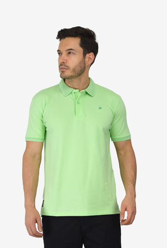Camiseta Tipo Polo Verde Claro Para Hombre Cpb03