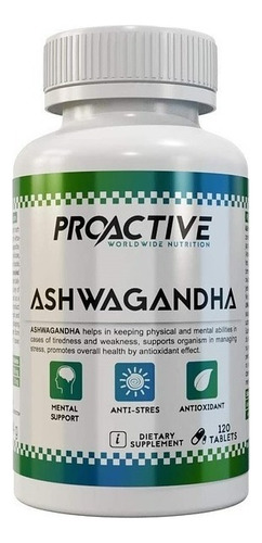 Ashwagandha 120 Tabletas Antidepresivo/estrés/ansiedad Sabor N/A