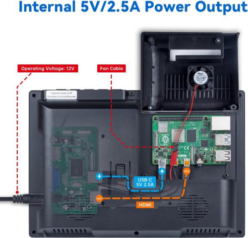 Pantalla Sunfounder 10.1 Para Raspberry Pi Display Monitor I