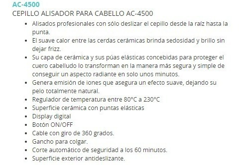 Imagen 5 de 8 de Cepillo Alisador Peine Para Pelo Brushing Ultracomb Ac-4500