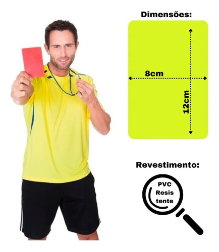 Cartão De Arbitro Juiz Futebol Campo Amarelo/vermelho 1 Fit