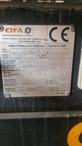 Cifa 506/309 D6 Mezcladora Año 2017