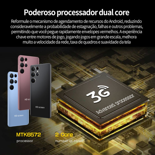 P Smartphone Android S22 5 Pulgadas Ram 512mb Rom 8gb Negro