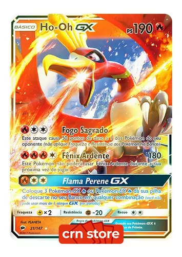 Carta Pokémon Lendário Ho-oh Gx Sombras Ardentes