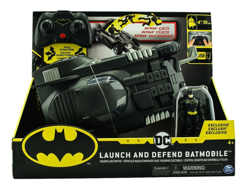  Dc Comics Batman Launch And Defend  Vehículo Control Remoto Color Negro Personaje Batman