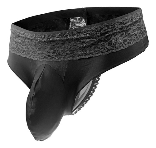B Ropa Interior De Cintura Baja Para Hombre, Encaje De Seda