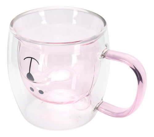 Taza De Café Rosa De Vidrio Con Forma De Oso De 250 Ml, Dobl