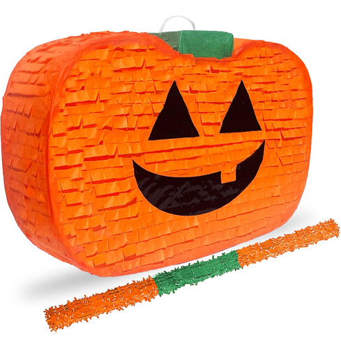 Piñata De Calabaza De Halloween Con Palo 17 X10 Perfec...