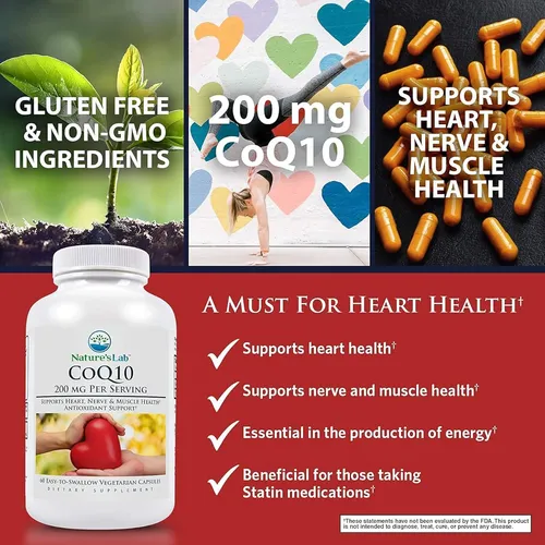 Coq10 200mg Salud Del Corazon 60cap Nature's Lab