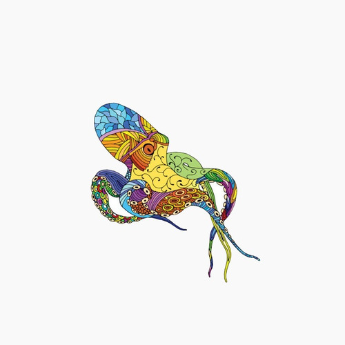 Pulpo Calcomanía Sticker Reflectiva Octupus 11.1x11.8cm