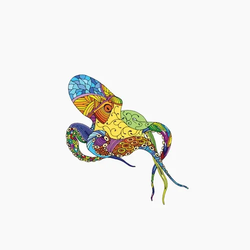 Pulpo Calcomanía Sticker Reflectiva Octupus 11.1x11.8cm