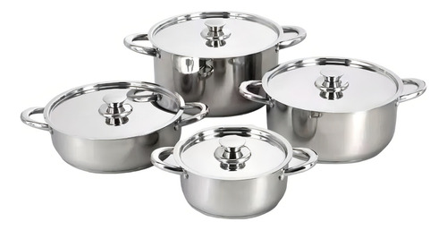Batería De Cocina 8 Piezas Acero Inoxidable 470-8ss