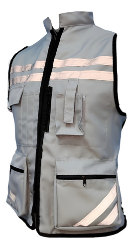 Chaleco Reflejante M King Formal Completo Con Malla Gris Plata Ech-xs