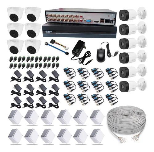 comprar Kit Cámaras Seguridad Cctv Dahua Dvr 16ch + 12 Camaras 1080p