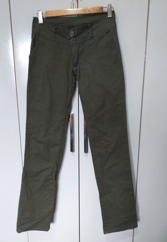 Pantalón Verde Tipo Militar Tiro Bajo Xxs, Cataleya 