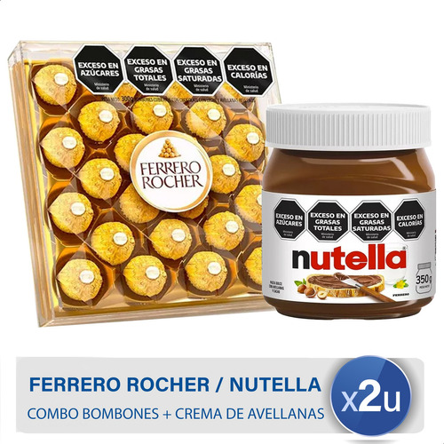 Combo Bombones Ferrero Rocher + Nutella Crema De Avellanas