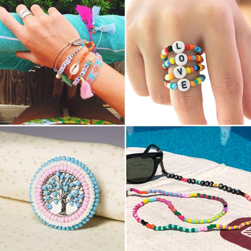 Juego De Cuentas De Vidrio Pulsera 14522 Uds 3mm 24 Colores