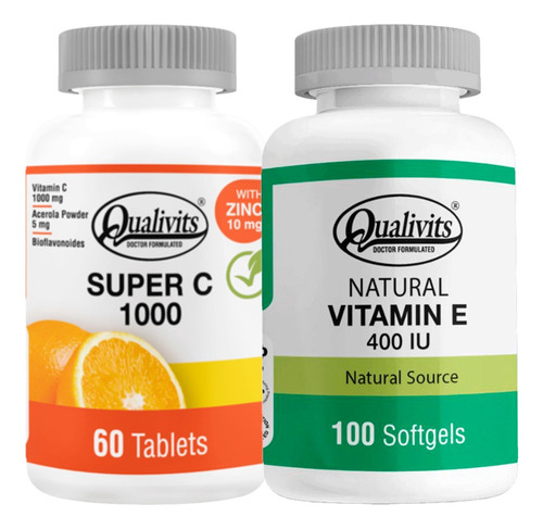 Super Vitamina C, Zinc + Vitamina E 400 U.i - Qualivits