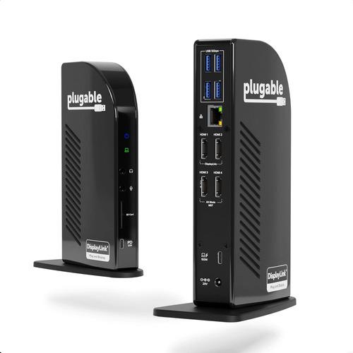 Estación De Acoplamiento Usb C 14 En 1 Enchufable Con 4 Hdmi