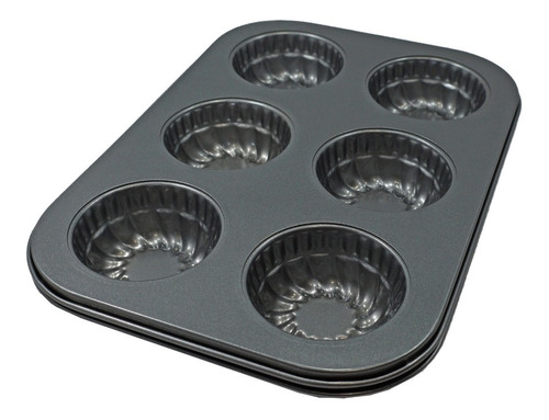 Molde Teflon Muffins X6 Cupcakes Antiadherent - Sheshu Home